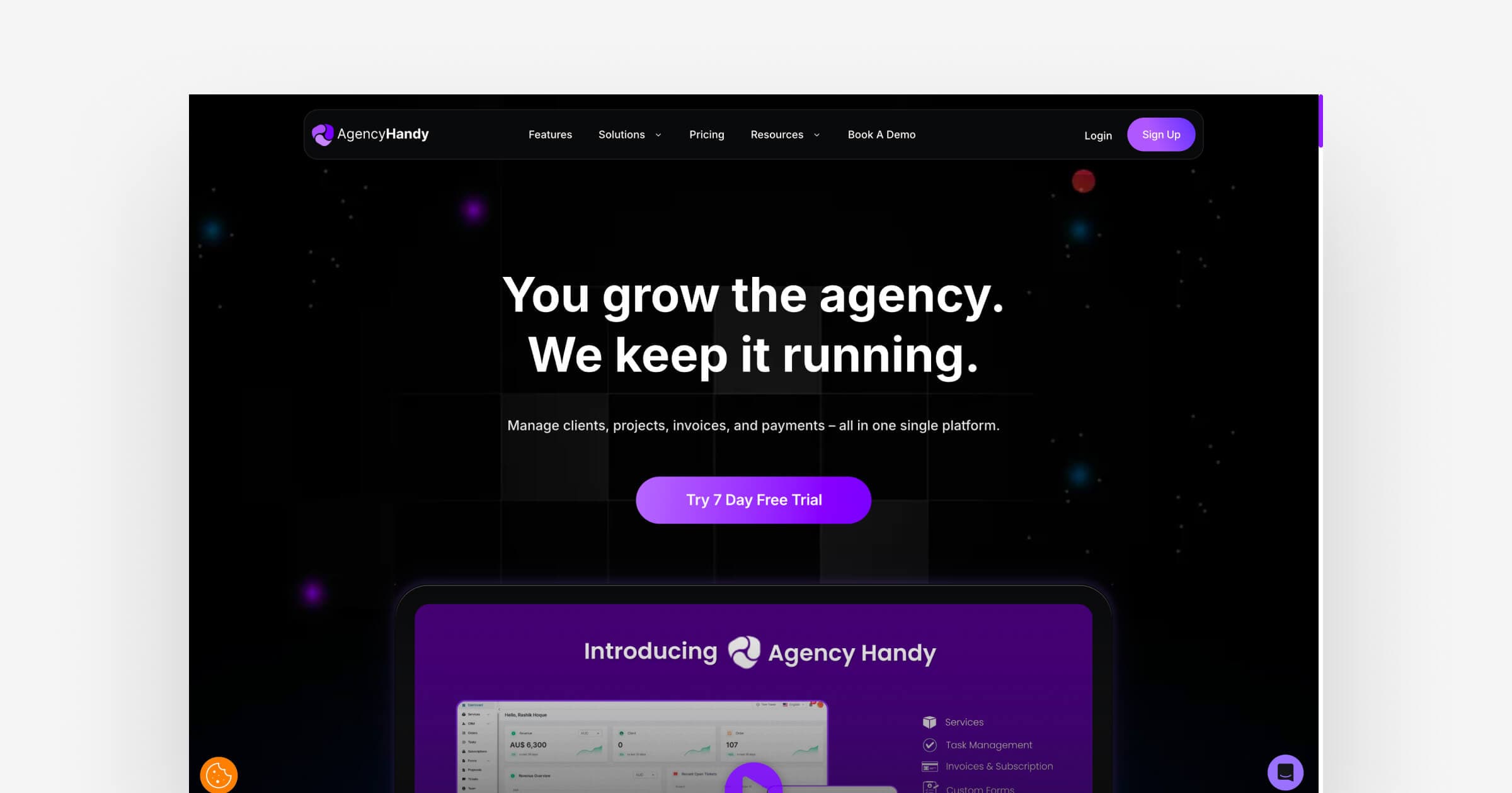 Agency Handy dashboard interface
