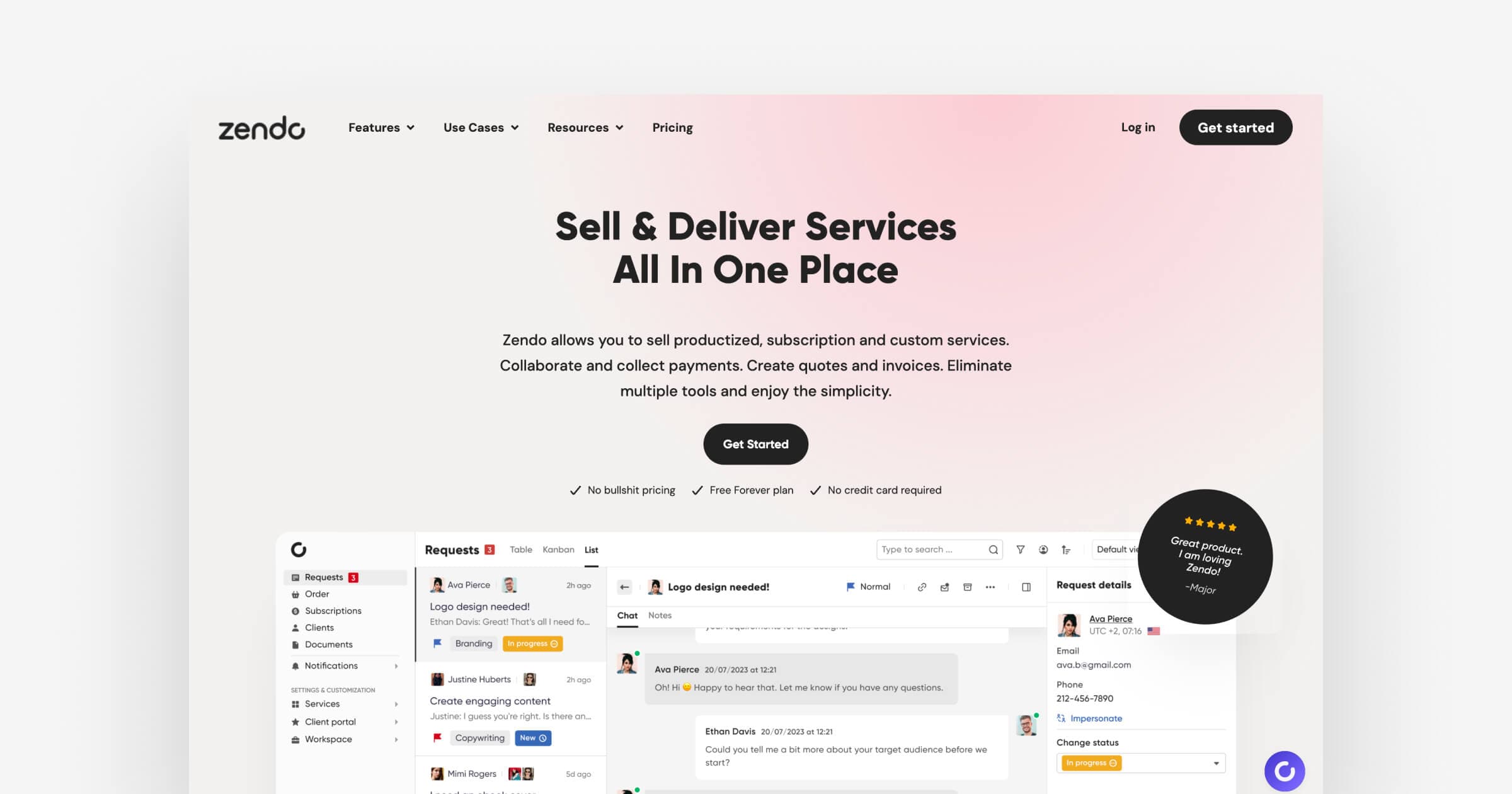 Zendo dashboard interface